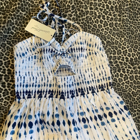 Smocked Cut-Out Maxi Sundress from Universal Thread NWT Blue White Print NWT - Picture 8 of 8